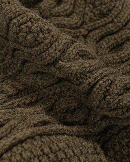 Found Feather Pom Pom Beanie Lambswool Olive