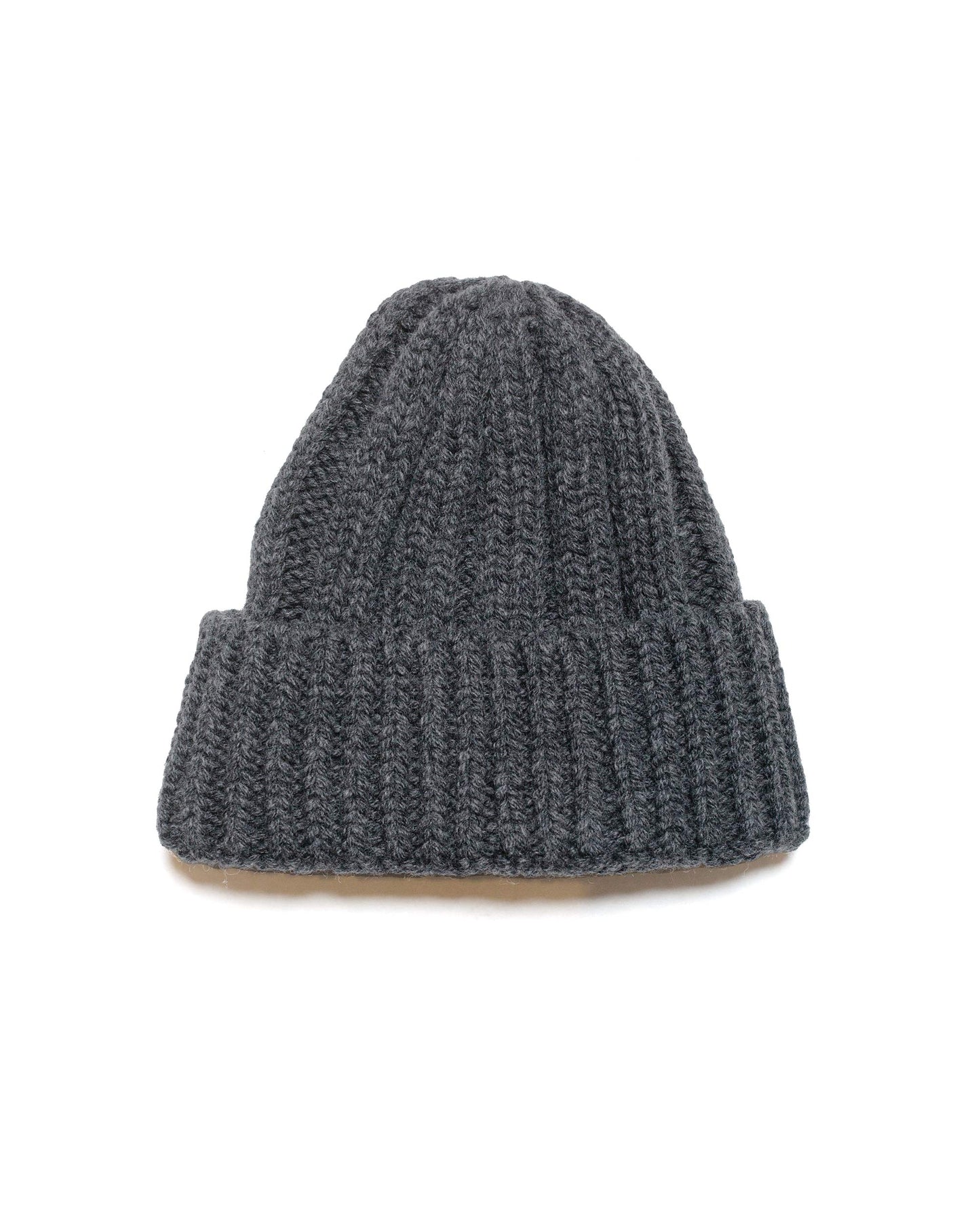 Found Feather Rib Beanie Italian Donegal Wool Charcoal