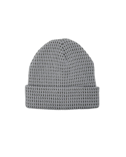 Found Feather Waffle Beanie Acrylic Knit Grey Olive