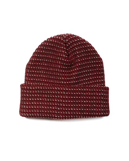 Found Feather Waffle Beanie Cotton Maroon