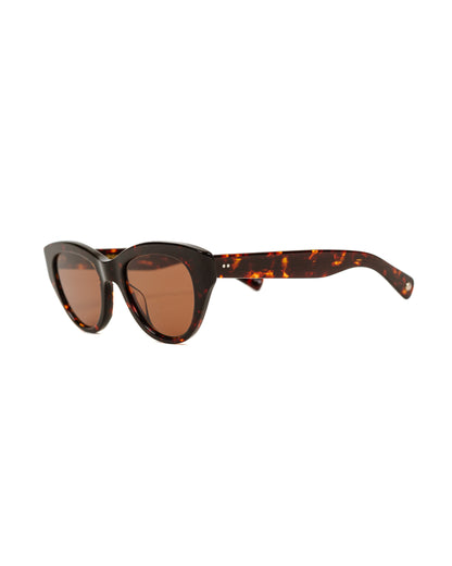 Garrett Leight Dottie Caviar Tortoise/Semi-Flat Oak Side