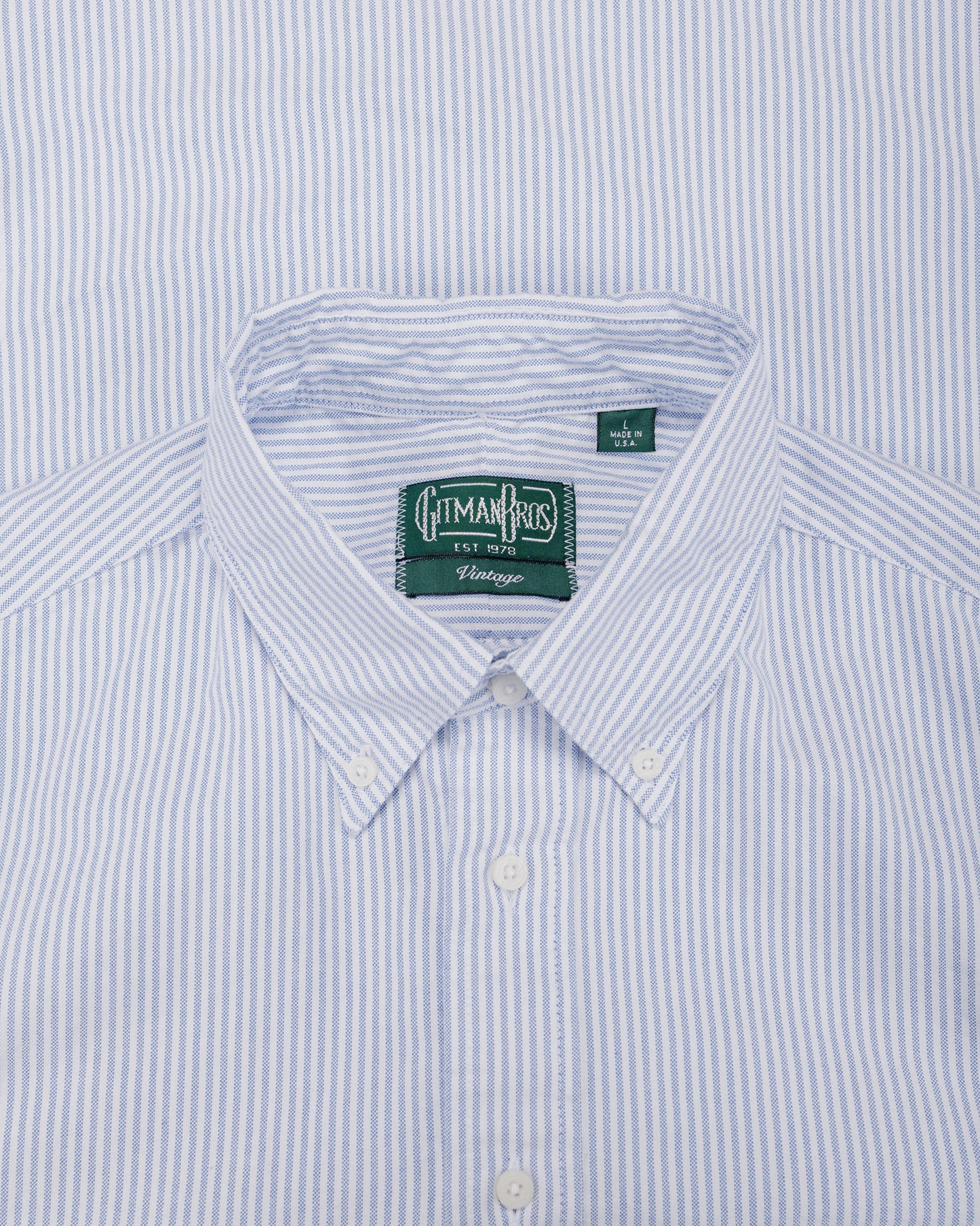 Gitman Vintage Bros. Blue Stripe Oxford Long Sleeve