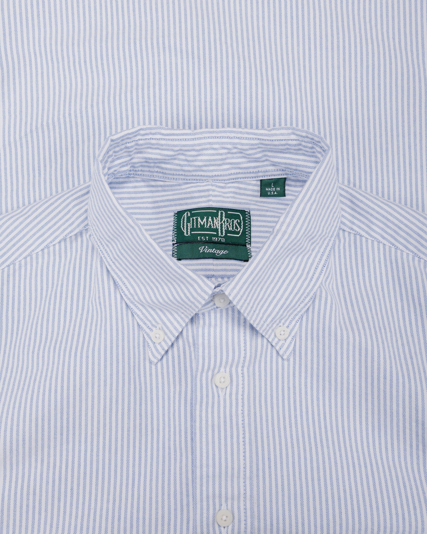 Gitman Vintage Bros. Blue Stripe Oxford Long Sleeve