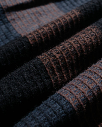 Gitman Vintage Bros. Black Brushed Waffle Check Camp Shirt