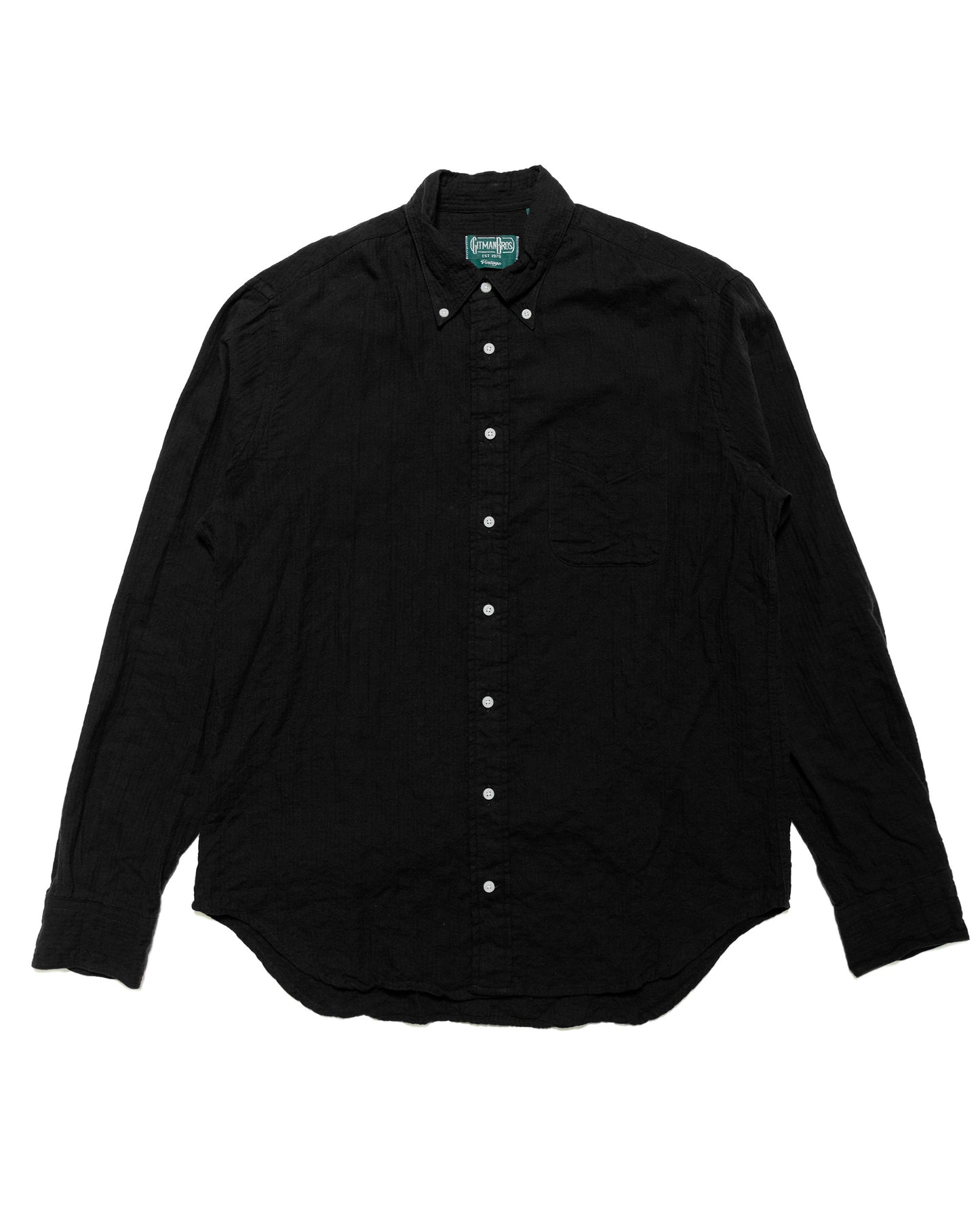 Gitman Vintage Bros. Black Brushed Winter Seersucker Shirt