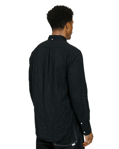 Gitman Vintage Bros. Black Brushed Winter Seersucker Shirt model back