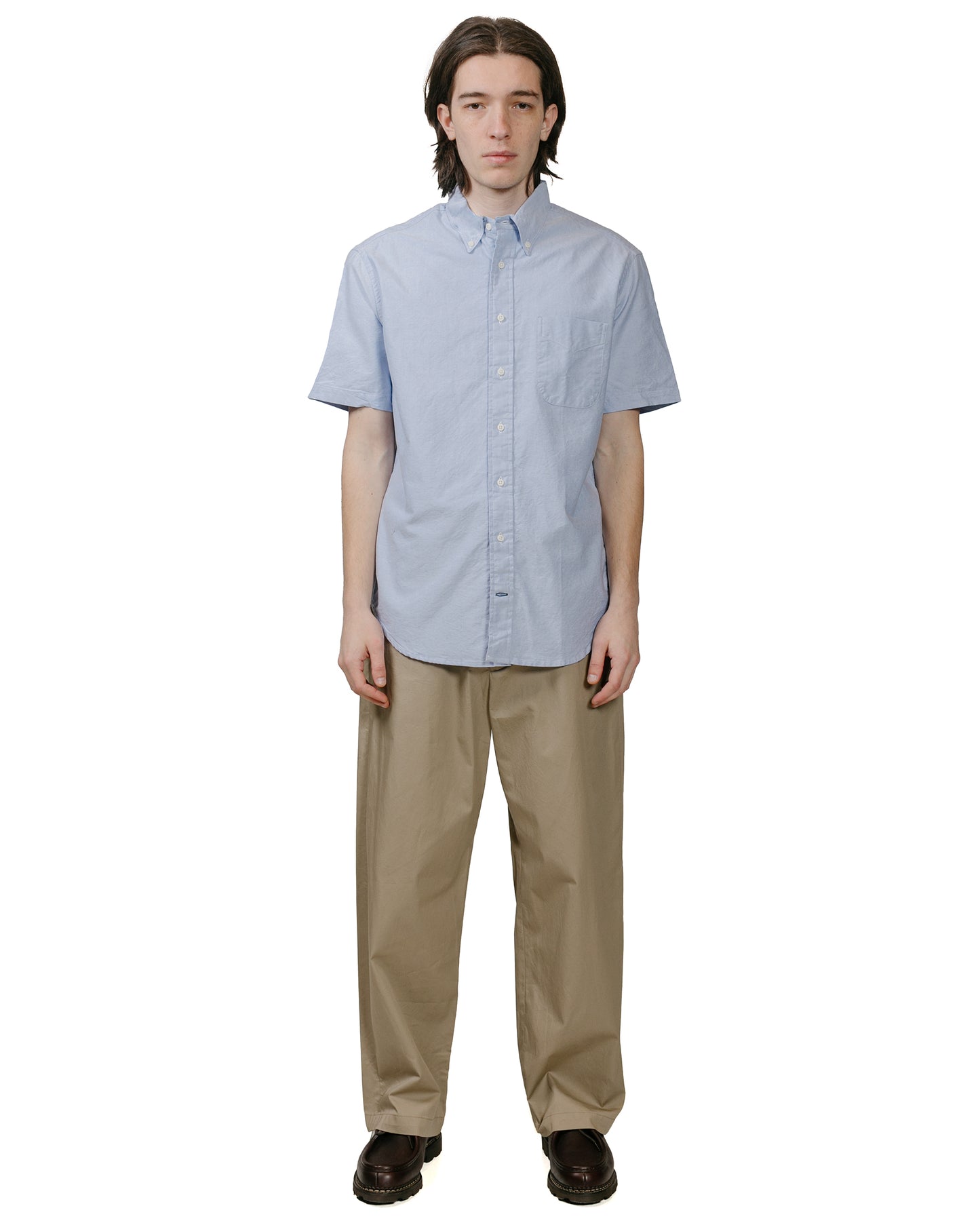 Gitman Vintage Bros. Blue Oxford Short Sleeve model full