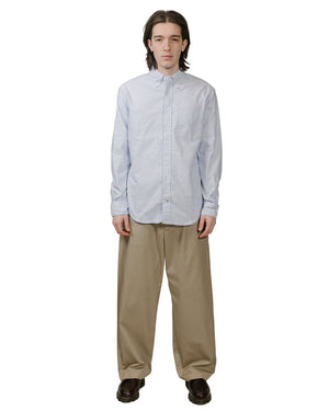 Gitman Vintage Bros. Blue Stripe Linen Long Sleeve Shirt model full