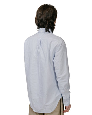 Gitman Vintage Bros. Blue Stripe Linen Long Sleeve Shirt model back