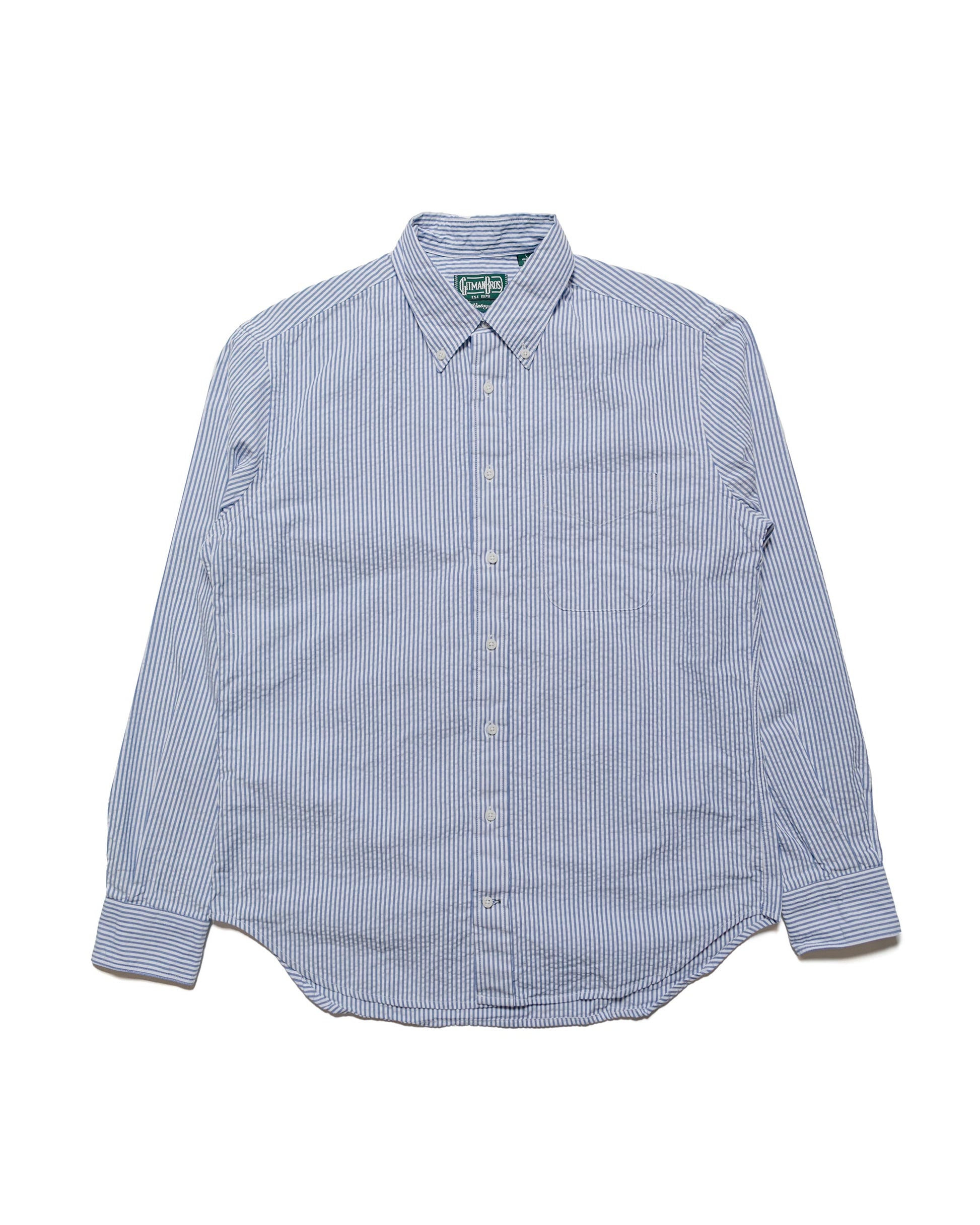 Gitman Vintage Bros. Blue Stripe Seersucker Shirt