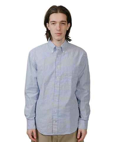 Gitman Vintage Bros. Blue Stripe Seersucker Shirt