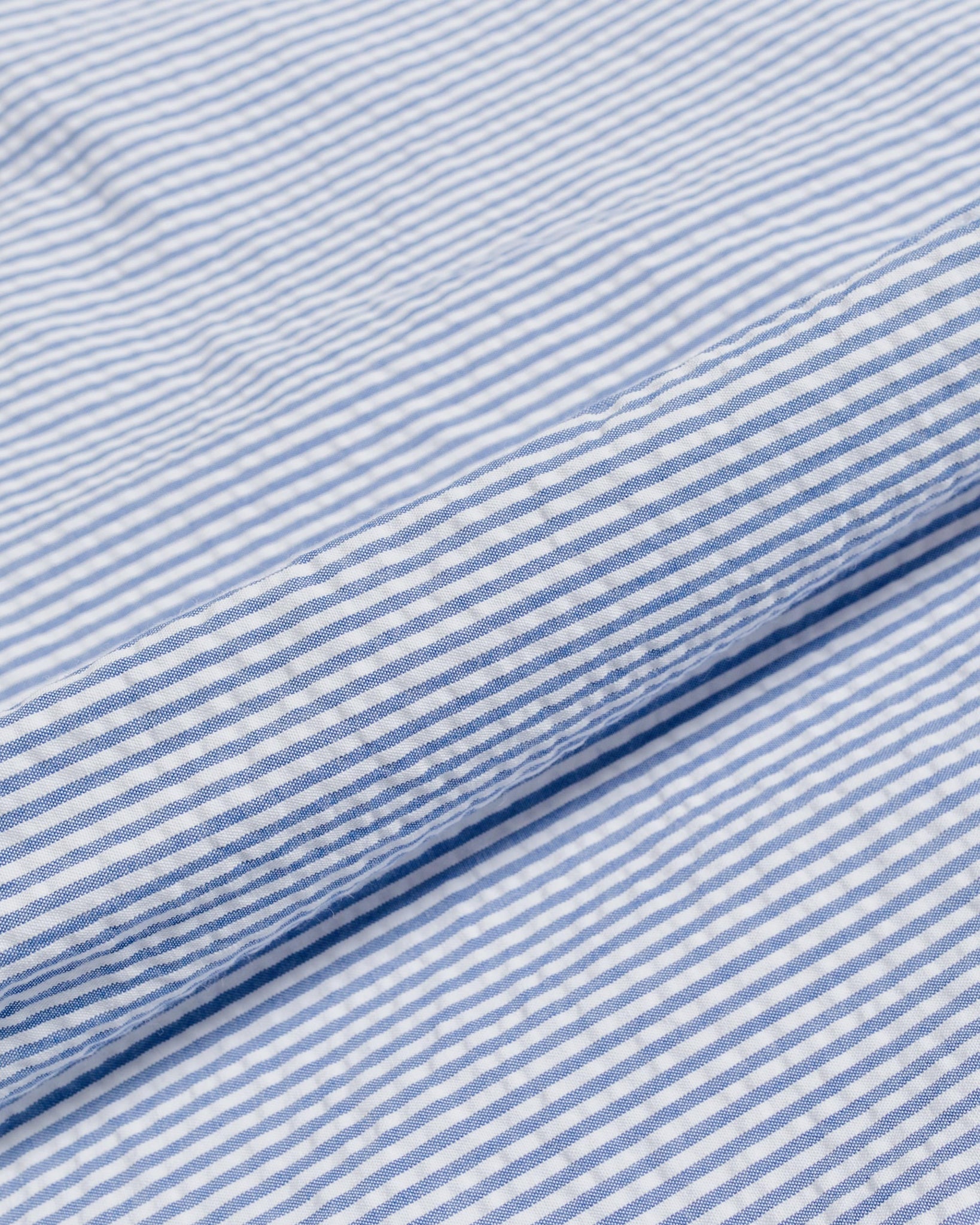 Gitman Vintage Bros. Blue Stripe Seersucker Shirt fabric