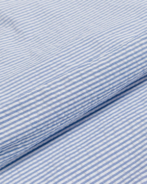 Gitman Vintage Bros. Blue Stripe Seersucker Shirt fabric