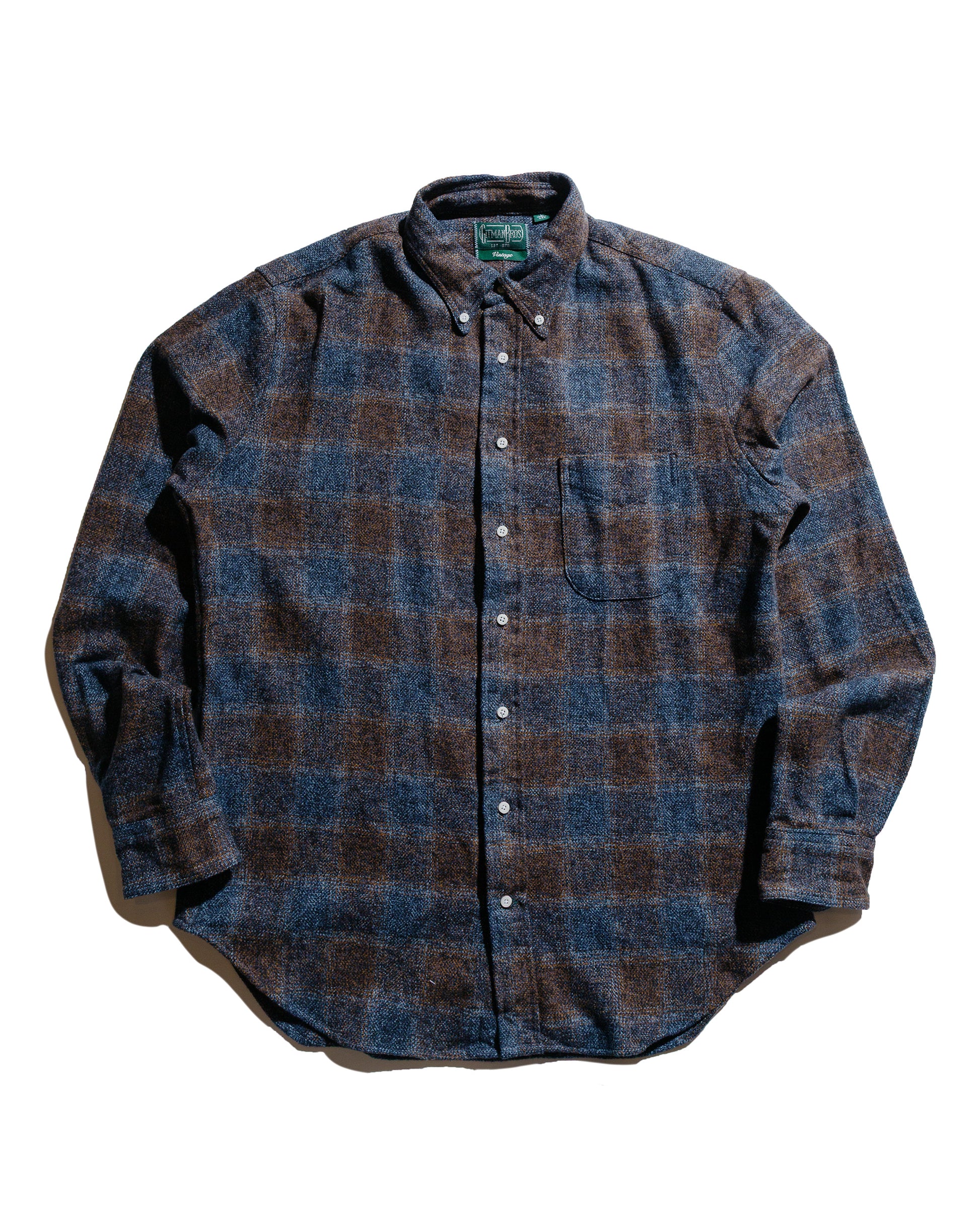 Gitman Vintage Bros. Brown Cotton Tweed Check Shirt