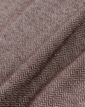 Gitman Vintage Bros. Brown Herringbone Flannel Work Shirt Fabric