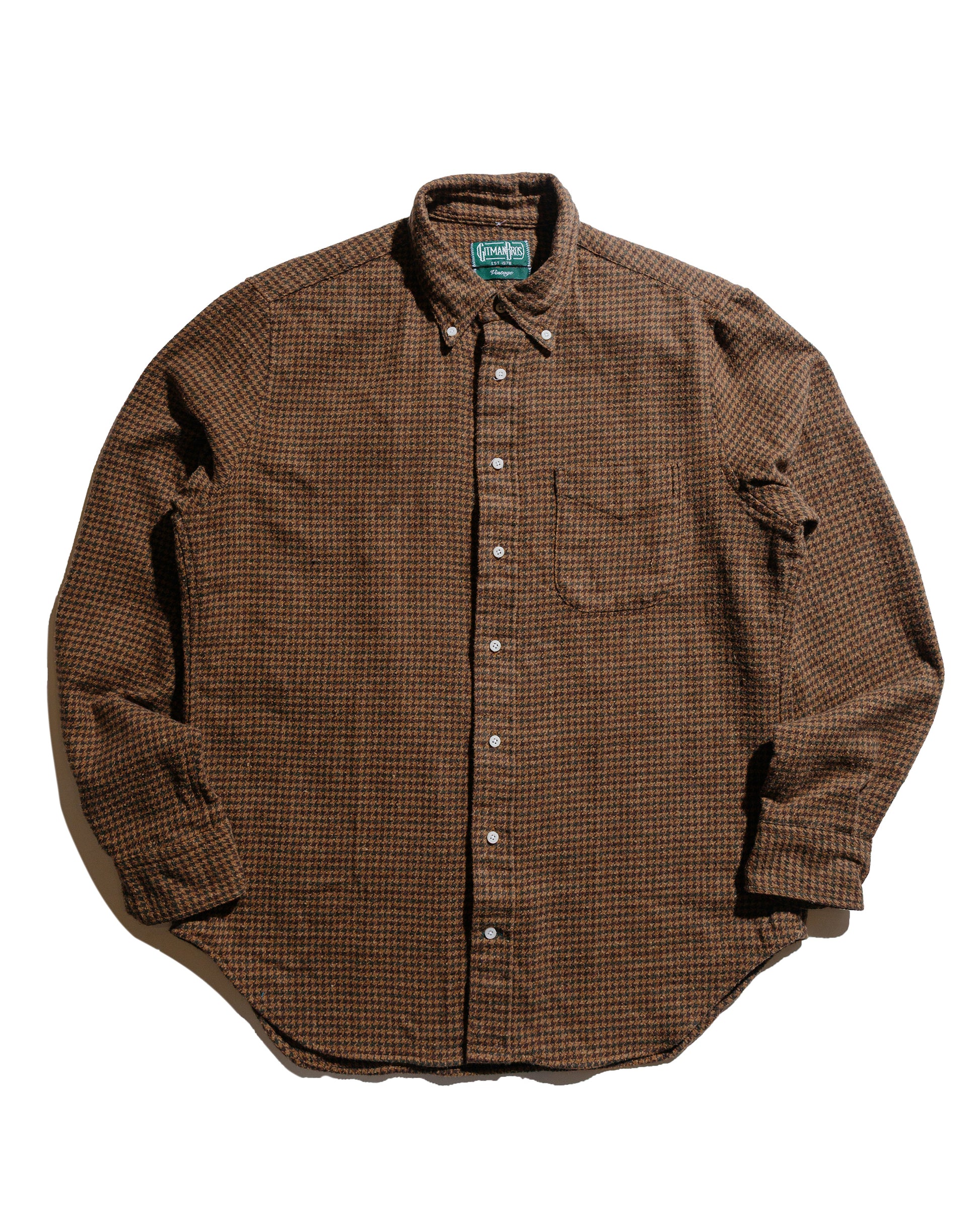 Gitman Vintage Bros. Brown Houndstooth Check Shirt