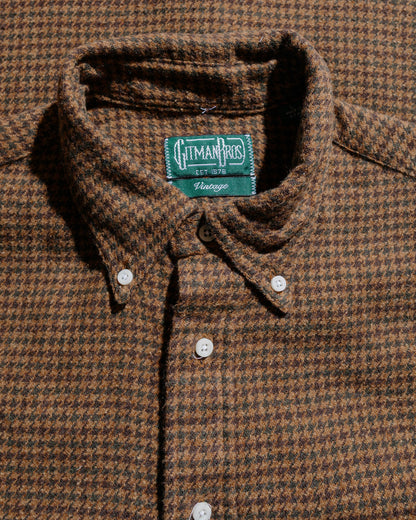 Gitman Vintage Bros. Brown Houndstooth Check Shirt