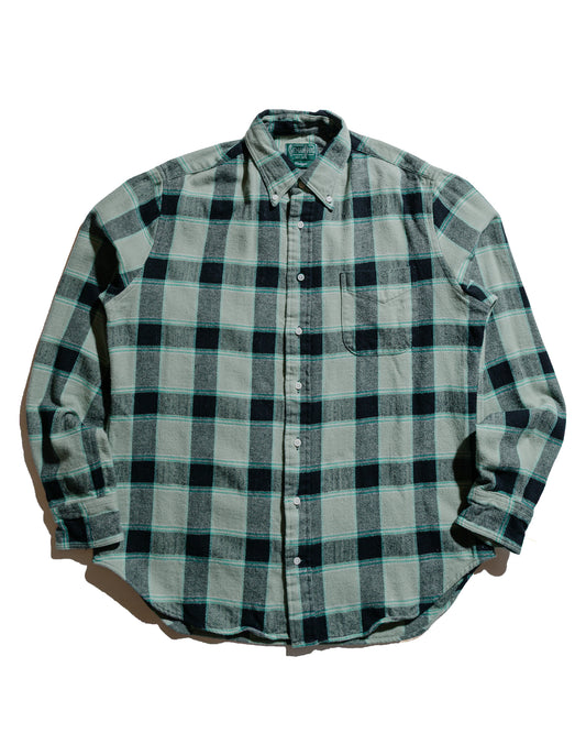 Gitman Vintage Bros. Celeste GreenBlack Brushed Winter Madras Shirt