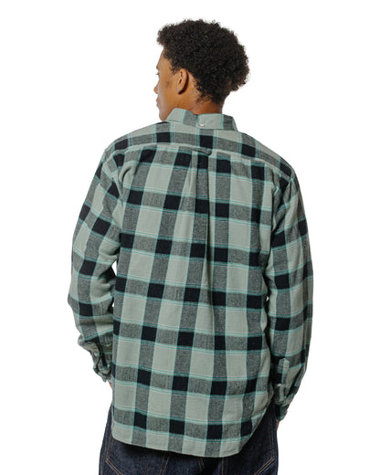 Gitman Vintage Bros. Celeste Green/Black Brushed Winter Madras Shirt