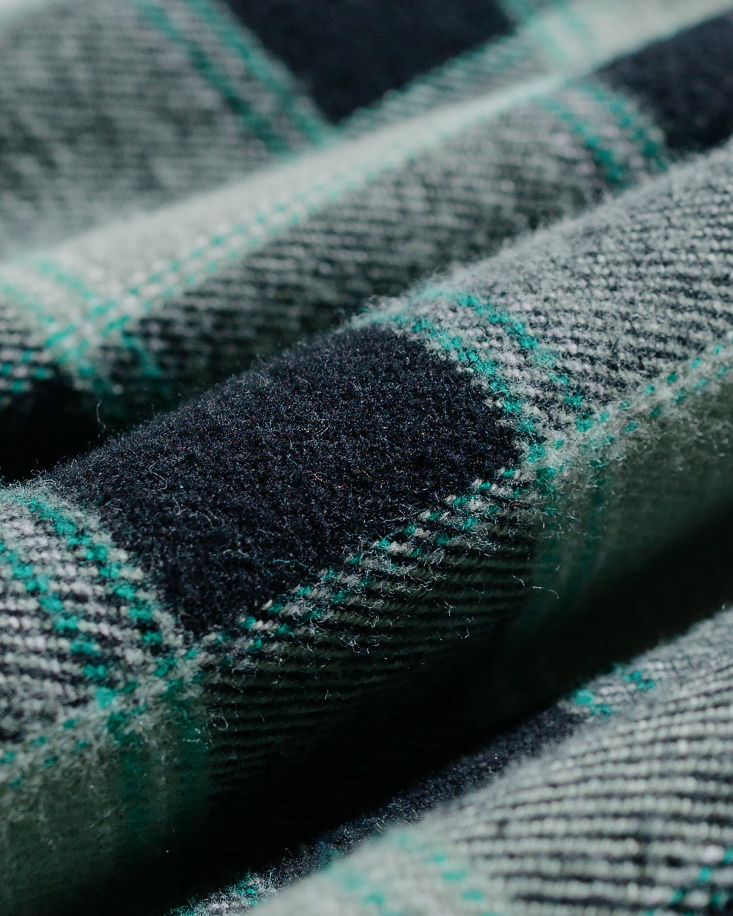 Gitman Vintage Bros. Celeste Green/Black Brushed Winter Madras Shirt