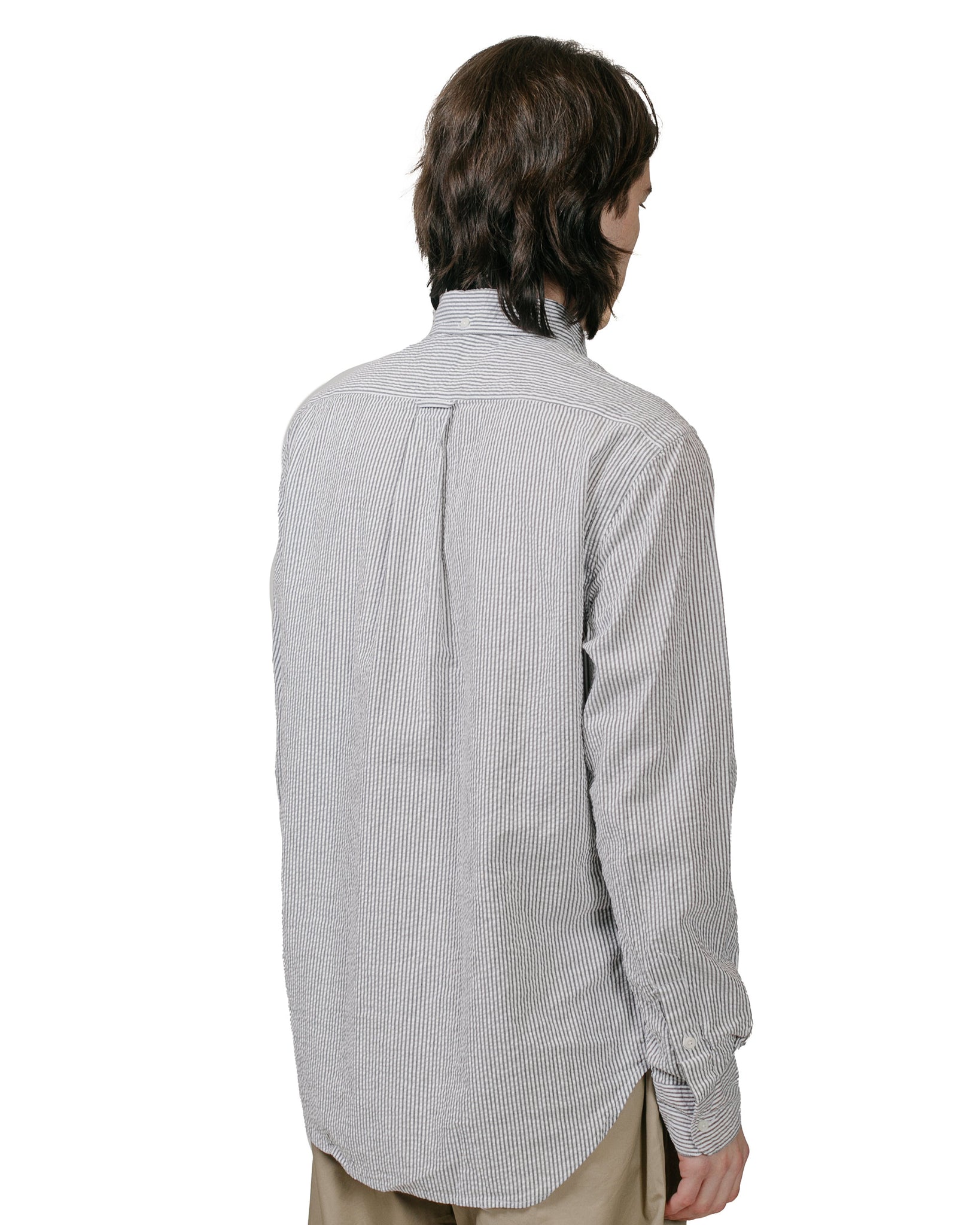 Gitman Vintage Bros. Charcoal Seersucker Shirt model back