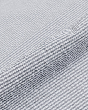 Gitman Vintage Bros. Charcoal Seersucker Shirt fabric