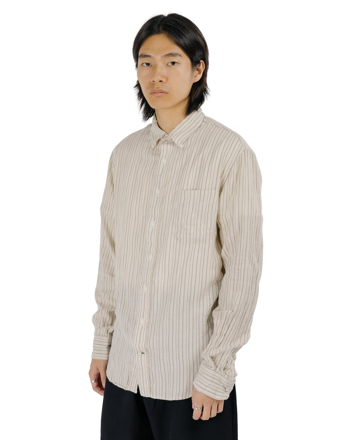 Gitman Vintage Bros. Ecru Brushed Dobby Stripe Shirt