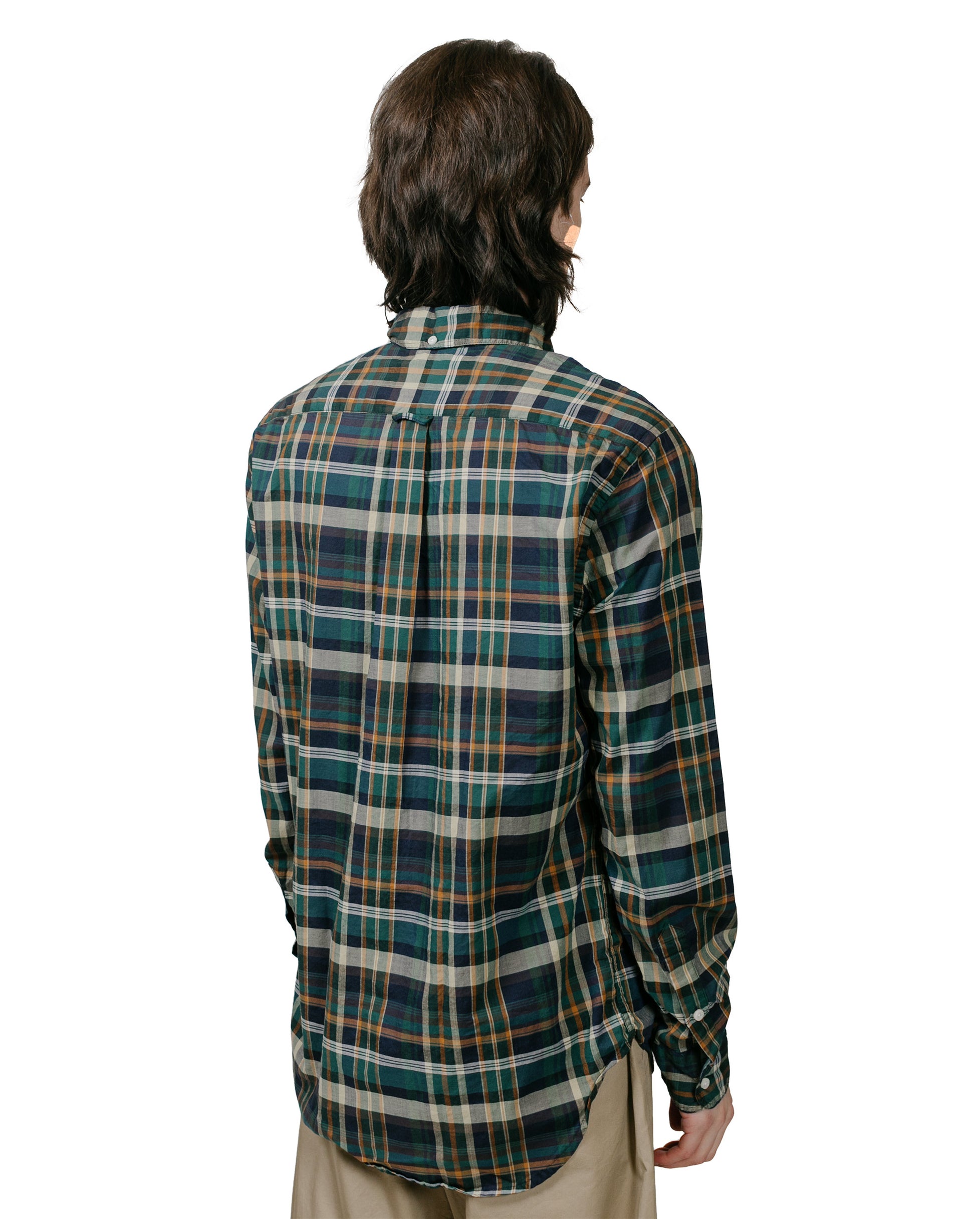 Gitman Vintage Bros. Green Archive Madras Shirt model back