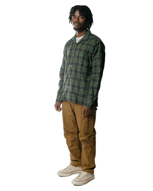 Gitman Vintage Bros. Green Cotton Tweed Check Camp Shirt Model Full