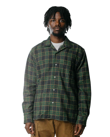 Gitman Vintage Bros. Green Cotton Tweed Check Camp Shirt