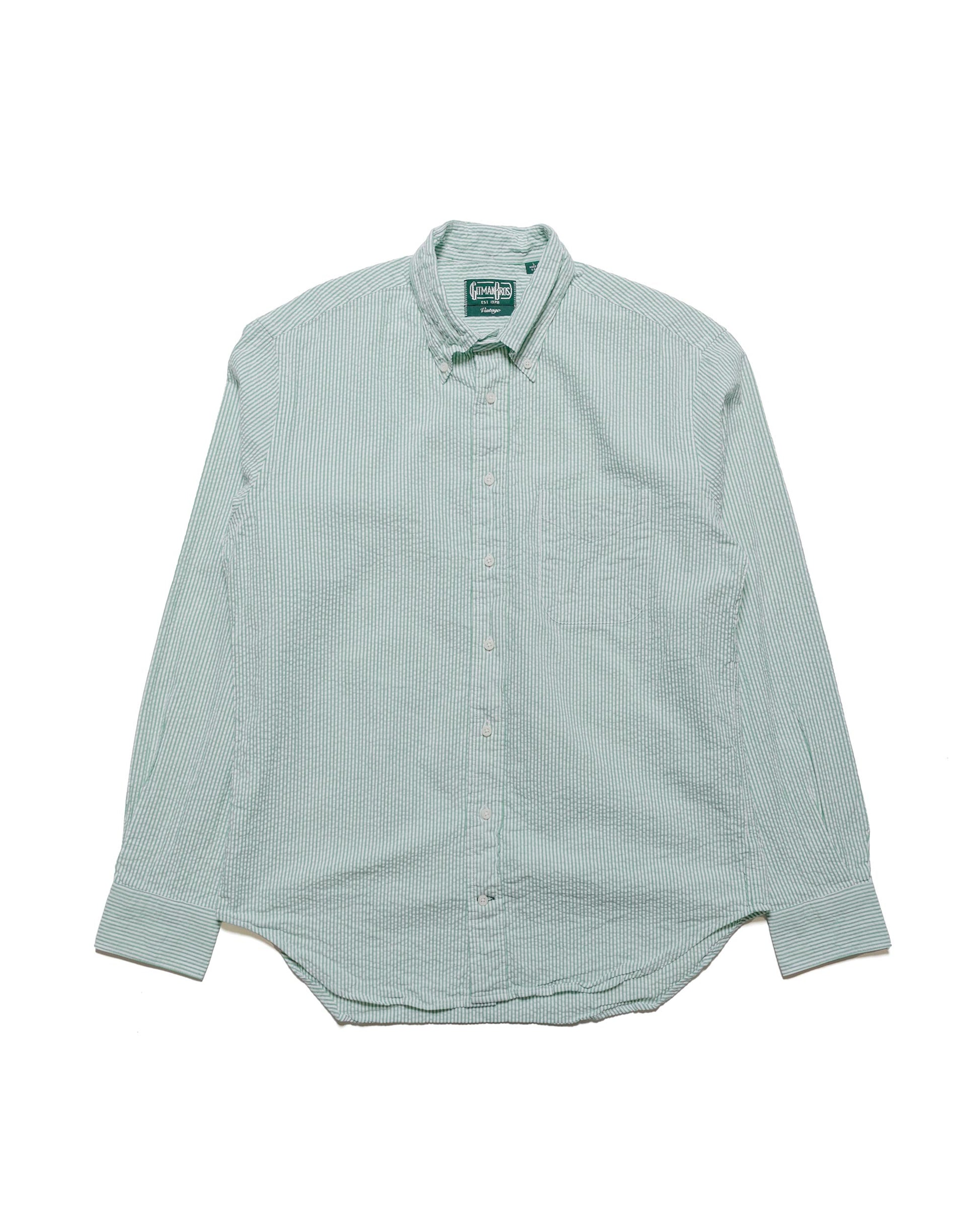 Gitman Vintage Bros. Green Seersucker Shirt