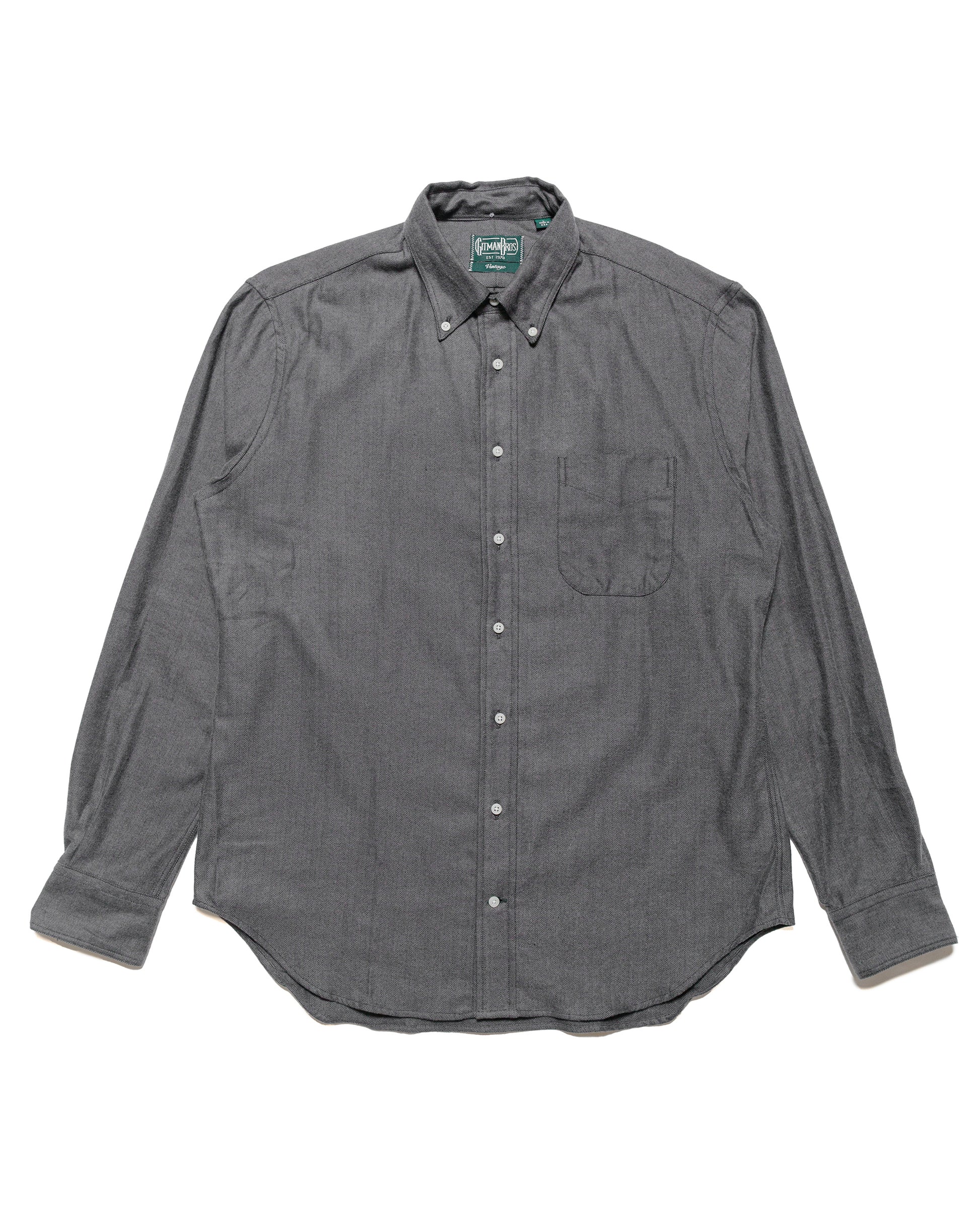 Gitman Vintage Bros. Grey Shetland Flannel Shirt