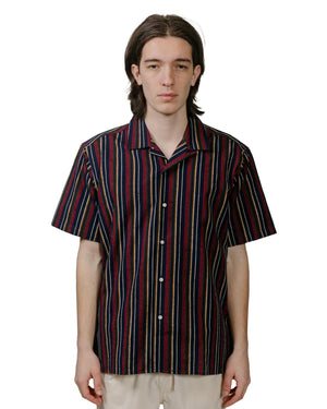 Gitman Vintage Bros. Indigo Cabana Stripe Camp Shirt model front