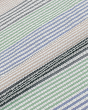 Gitman Vintage Bros. Multi-Striped Seersucker Popover Shirt fabric