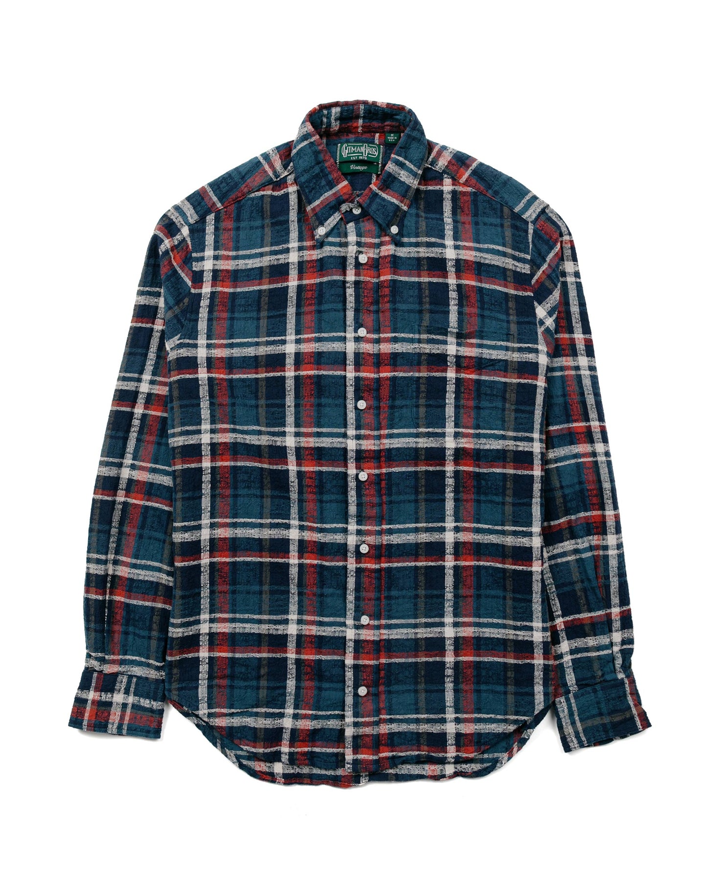 Gitman Vintage Bros. Navy Broken Dobby Plaid Shirt