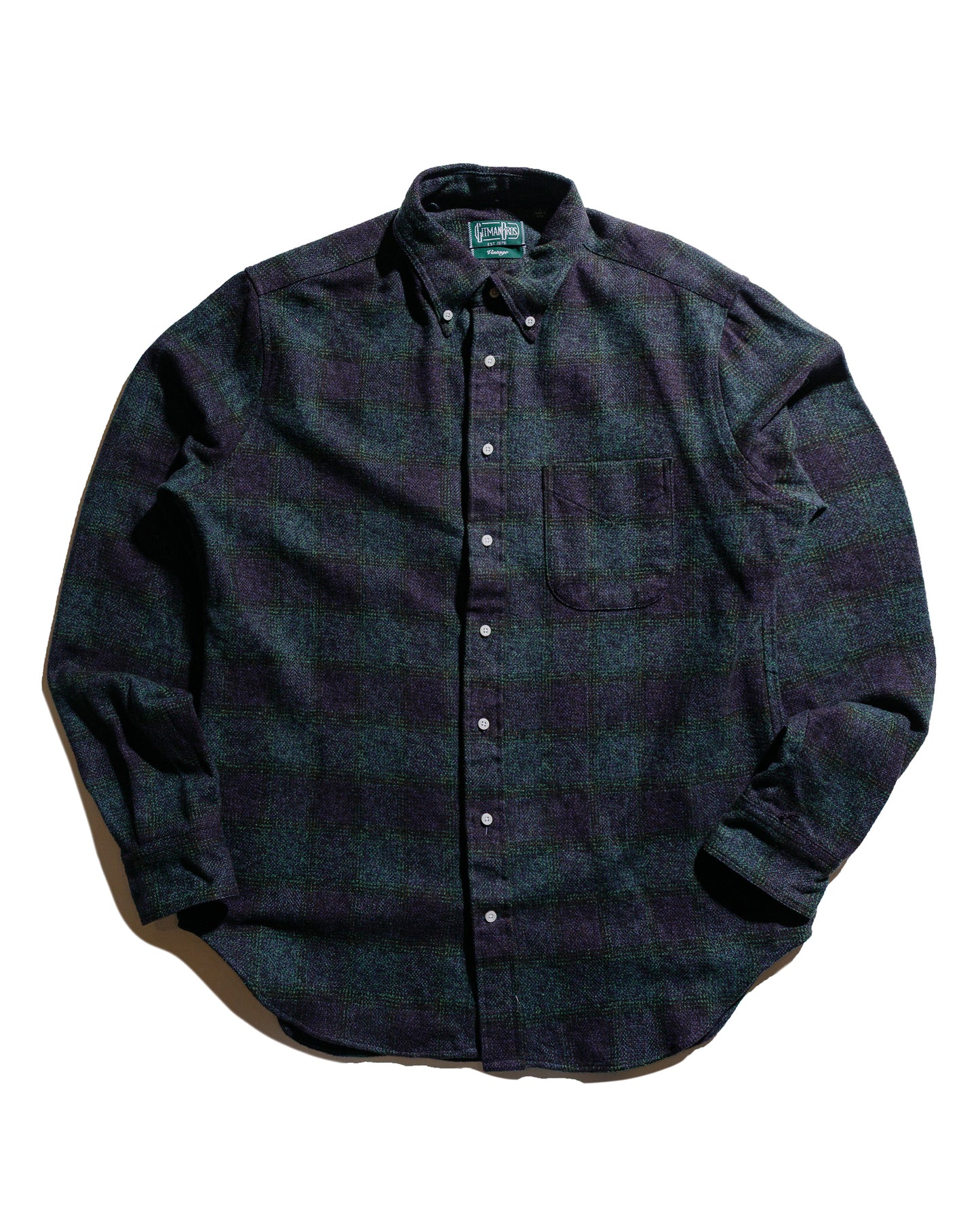 Gitman Vintage Bros. Navy Cotton Tweed Check Shirt
