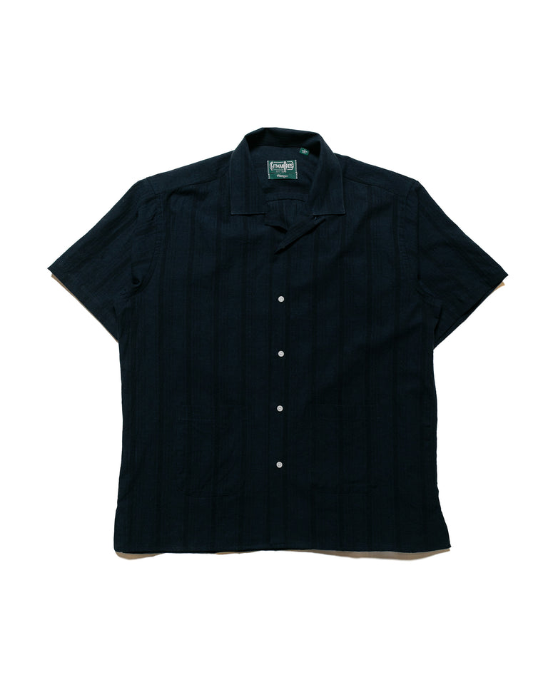 Gitman Vintage Bros. Navy Cotton/Linen Yarn-Dyed Dobby Beach Shirt