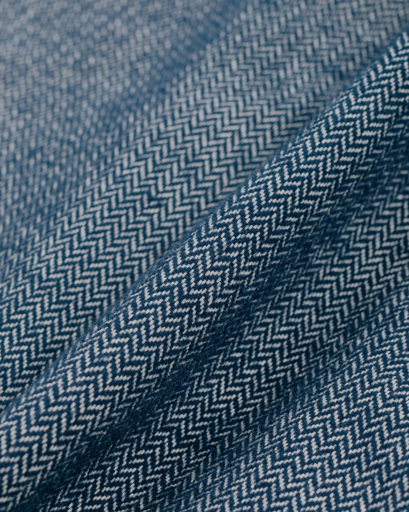 Gitman Vintage Bros. Navy Herringbone Flannel Work Shirt Fabric