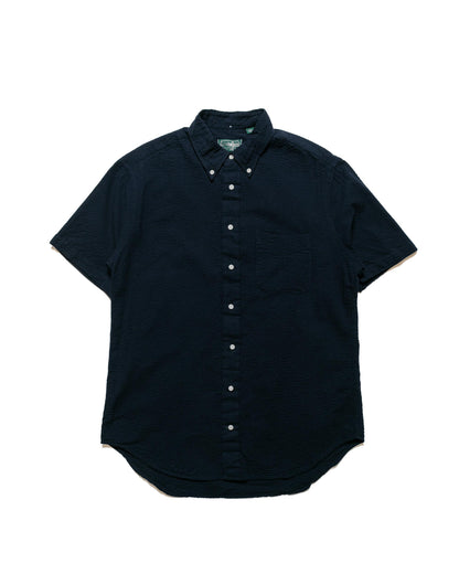 Gitman Vintage Bros. Navy Overdye Seersucker Short Sleeve Shirt