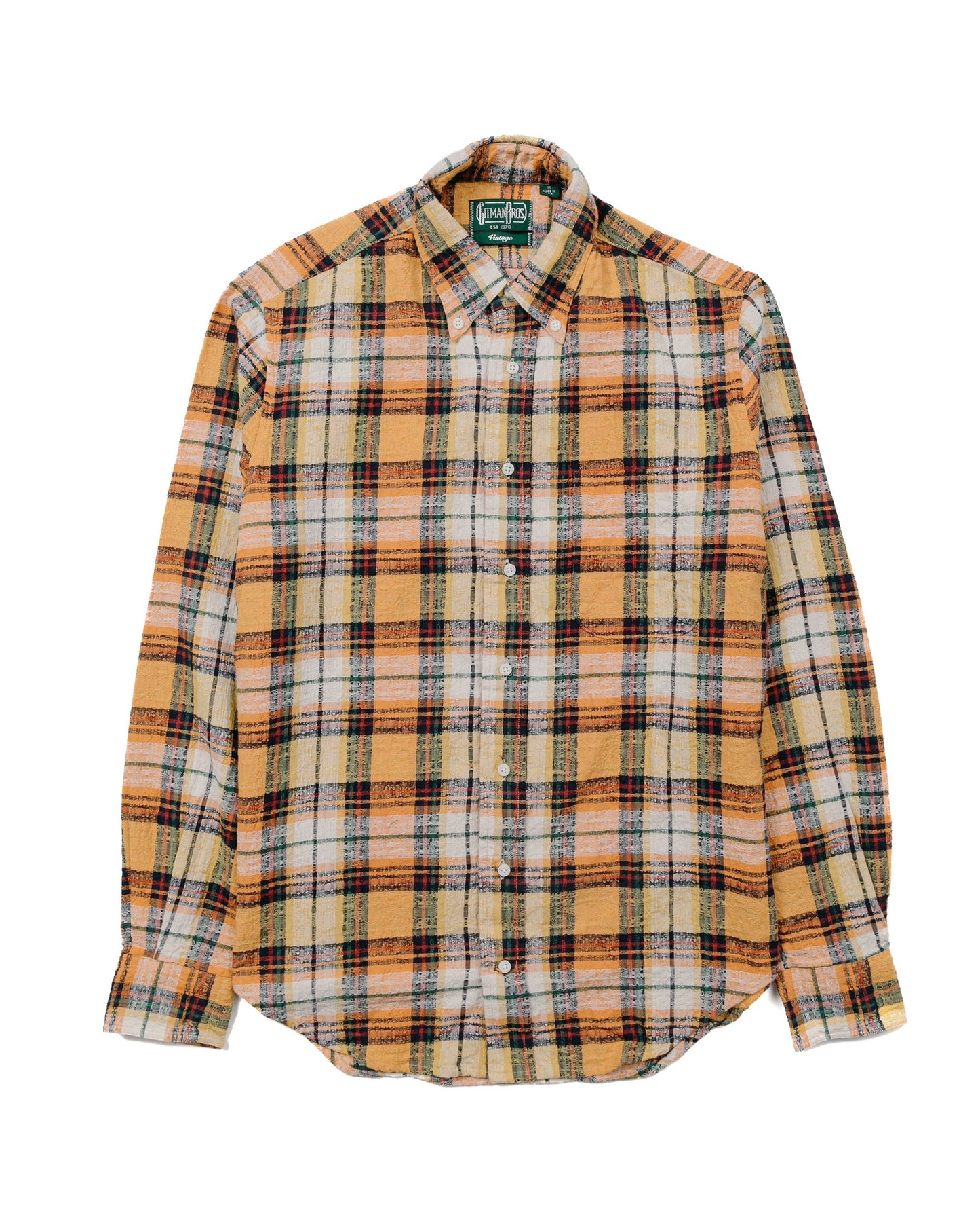 Gitman Vintage Bros. Orange Broken Dobby Plaid Shirt