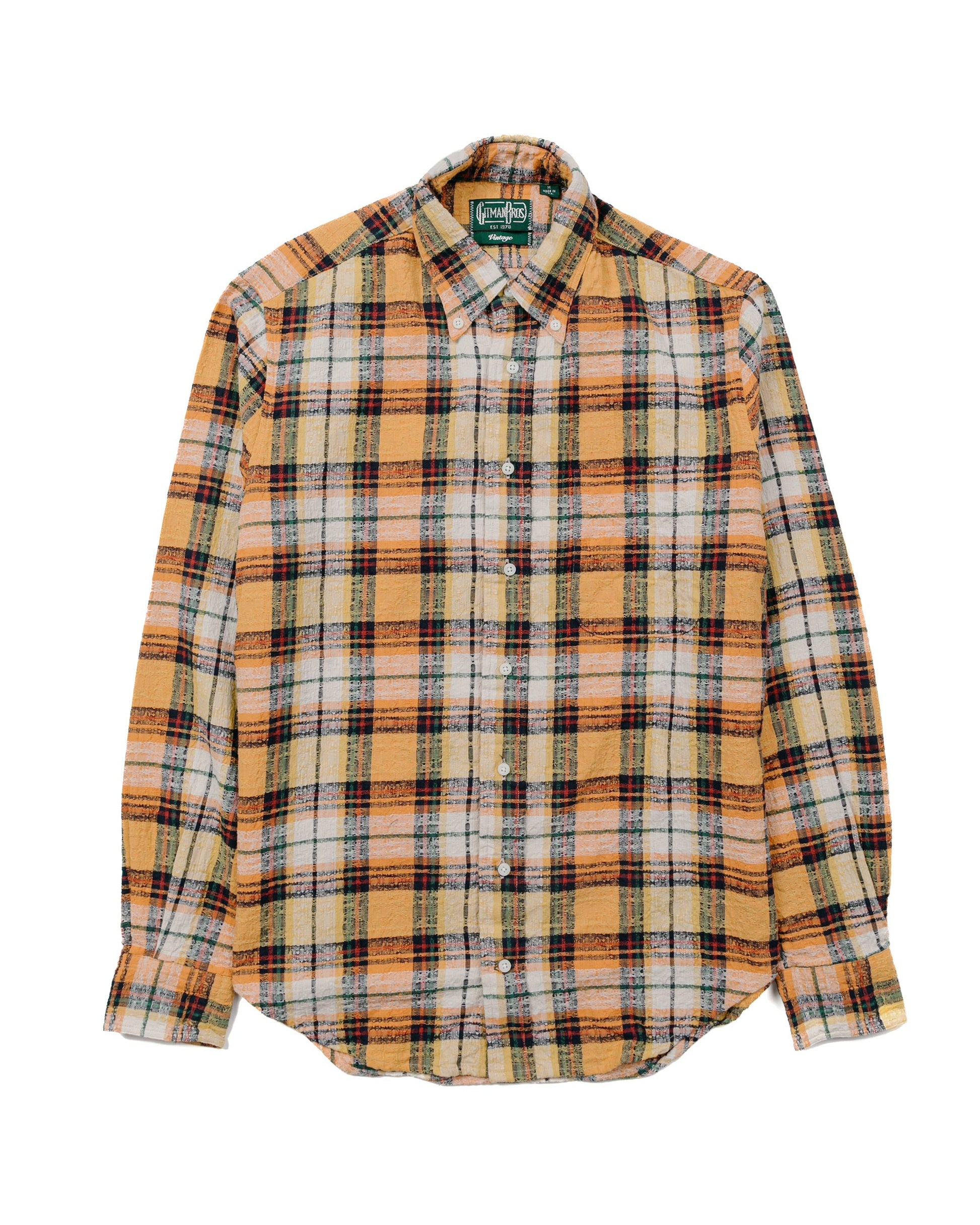 Gitman Vintage Bros. Orange Broken Dobby Plaid Shirt