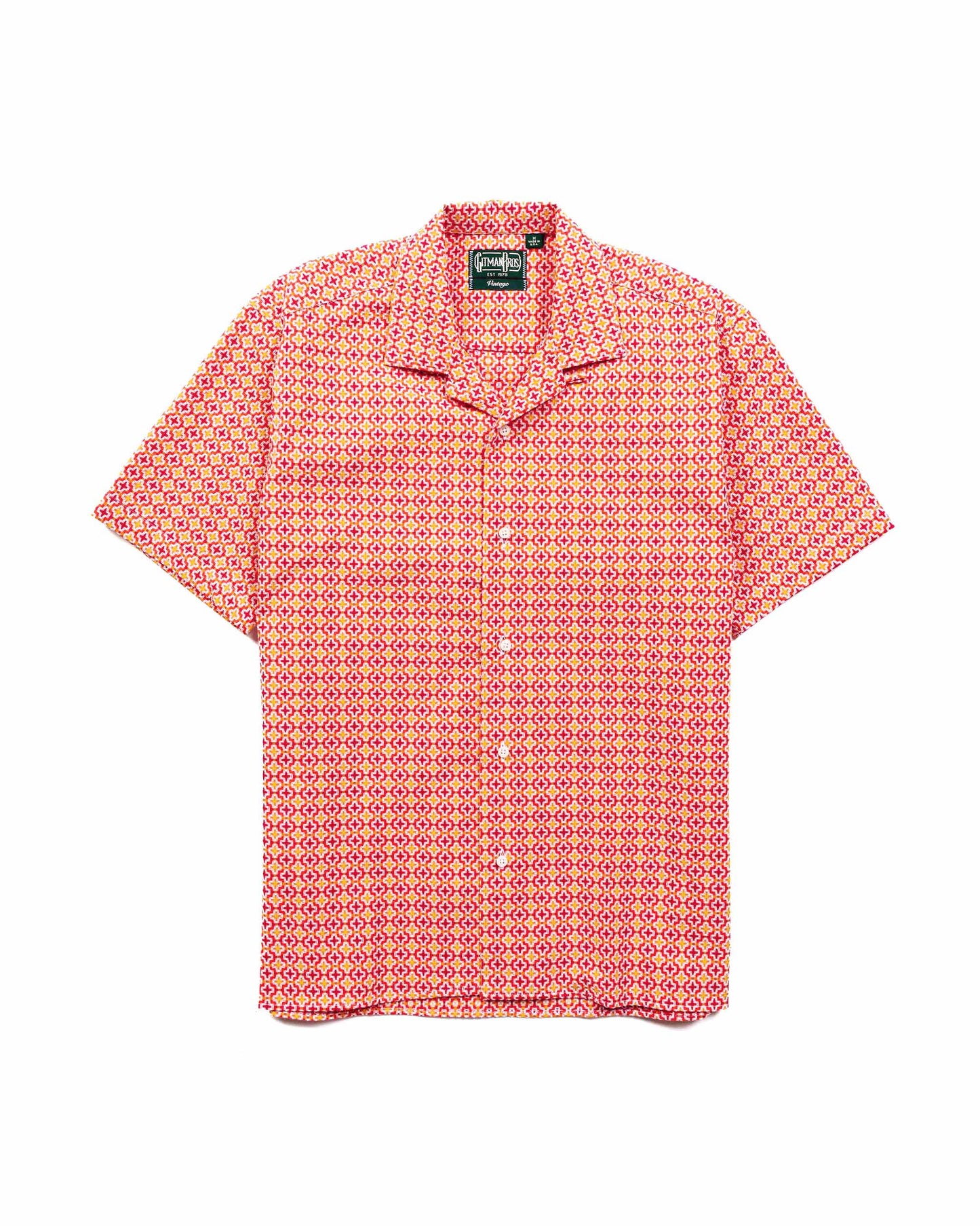 Gitman Vintage Bros. Summer Ready Jacquard Camp Collar Shirt Red