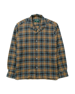 Gitman Vintage Bros. Tan Cotton Tweed Check Camp Shirt 