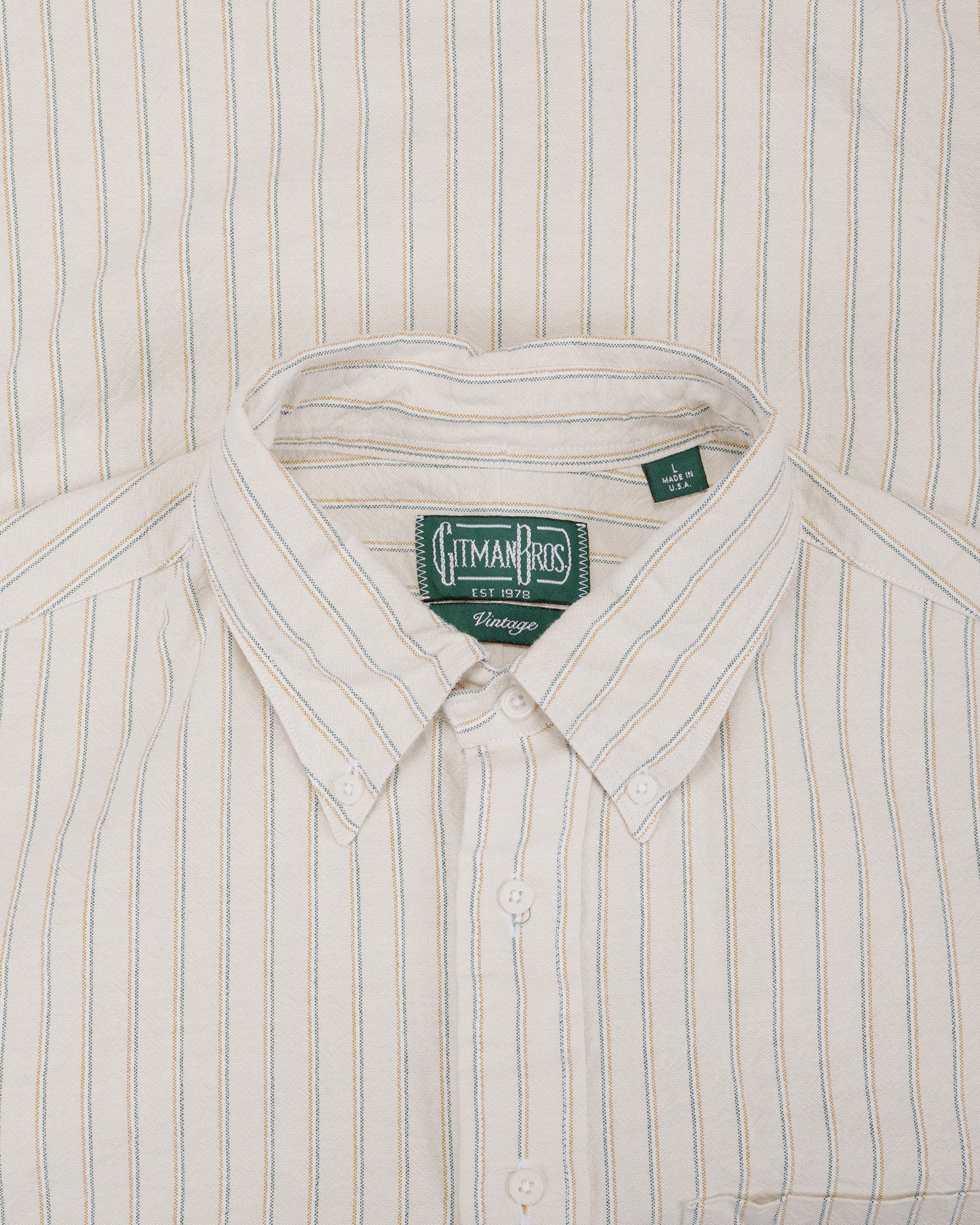 Gitman Vintage Bros. Tan Japanese Striped Oxford