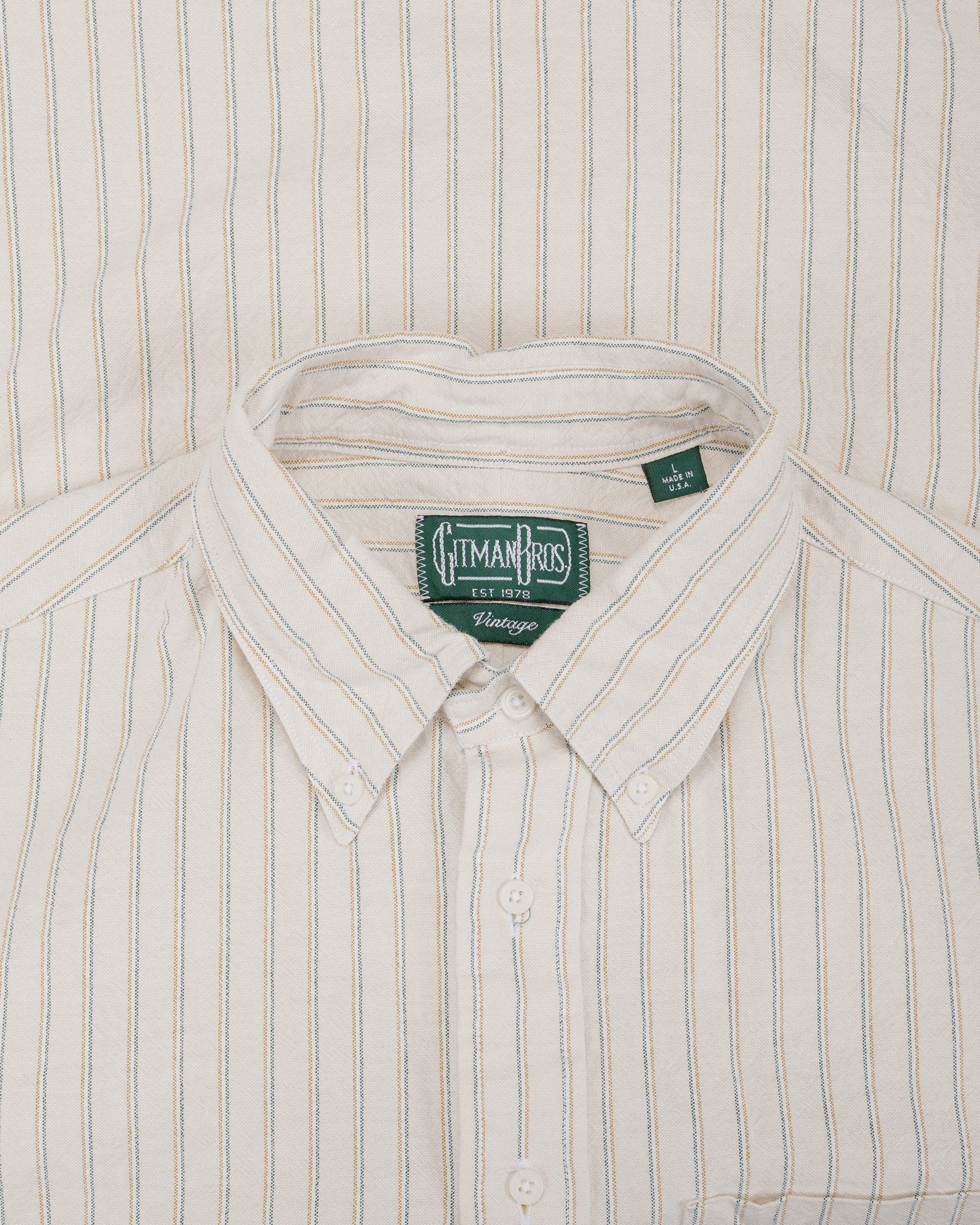 Gitman Vintage Bros. Tan Japanese Striped Oxford