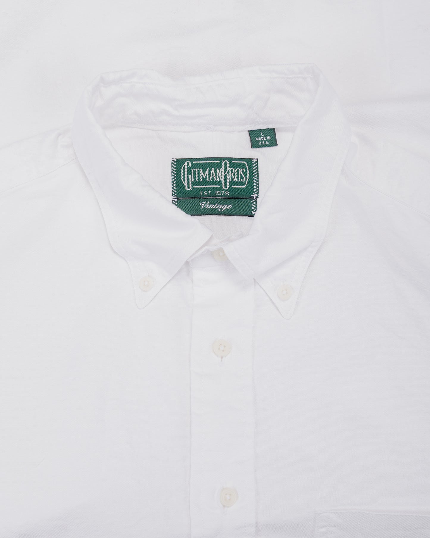 Gitman Vintage Bros. USA Woven 4.5oz White Poplin