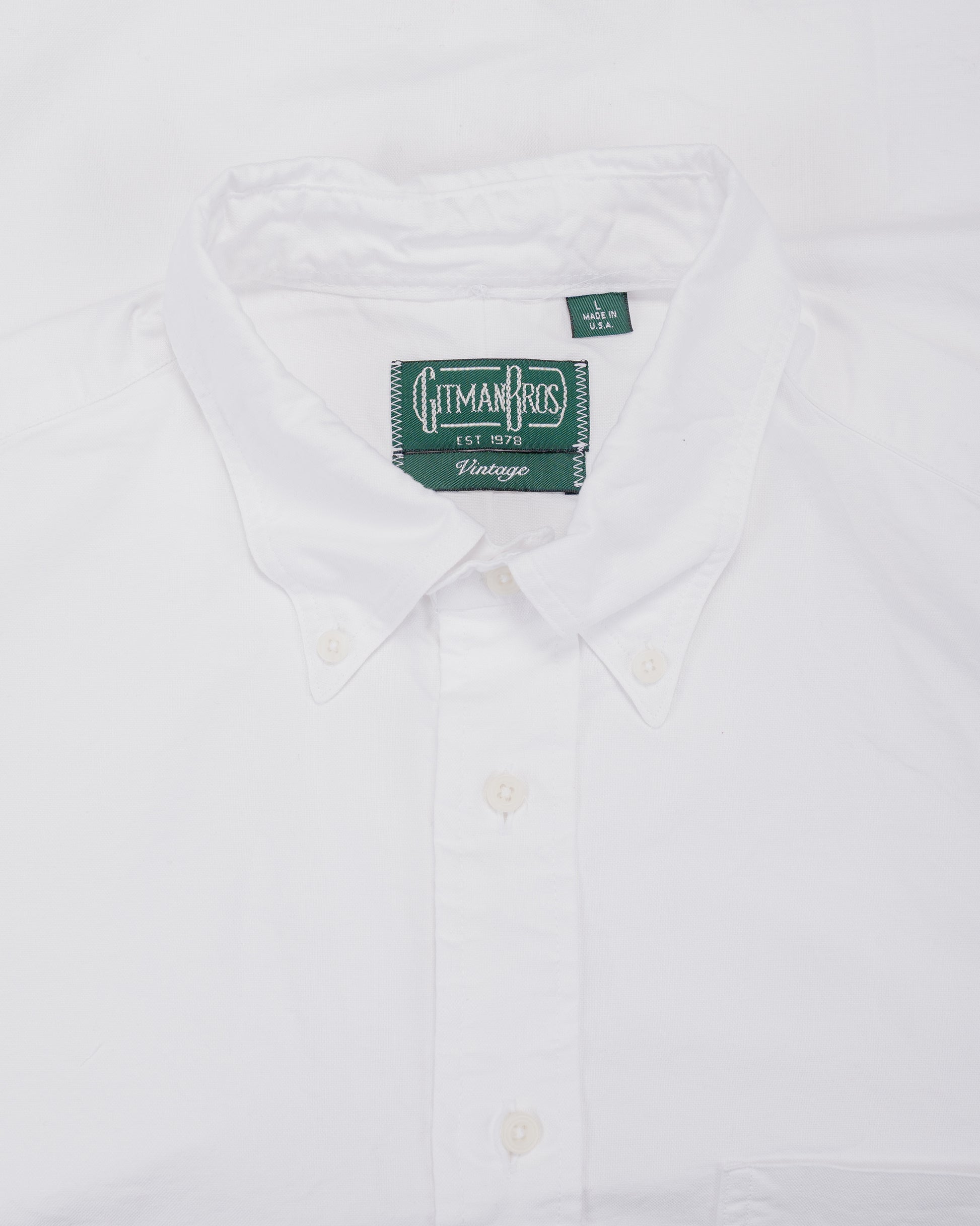 Gitman Vintage Bros. USA Woven 4.5oz White Poplin