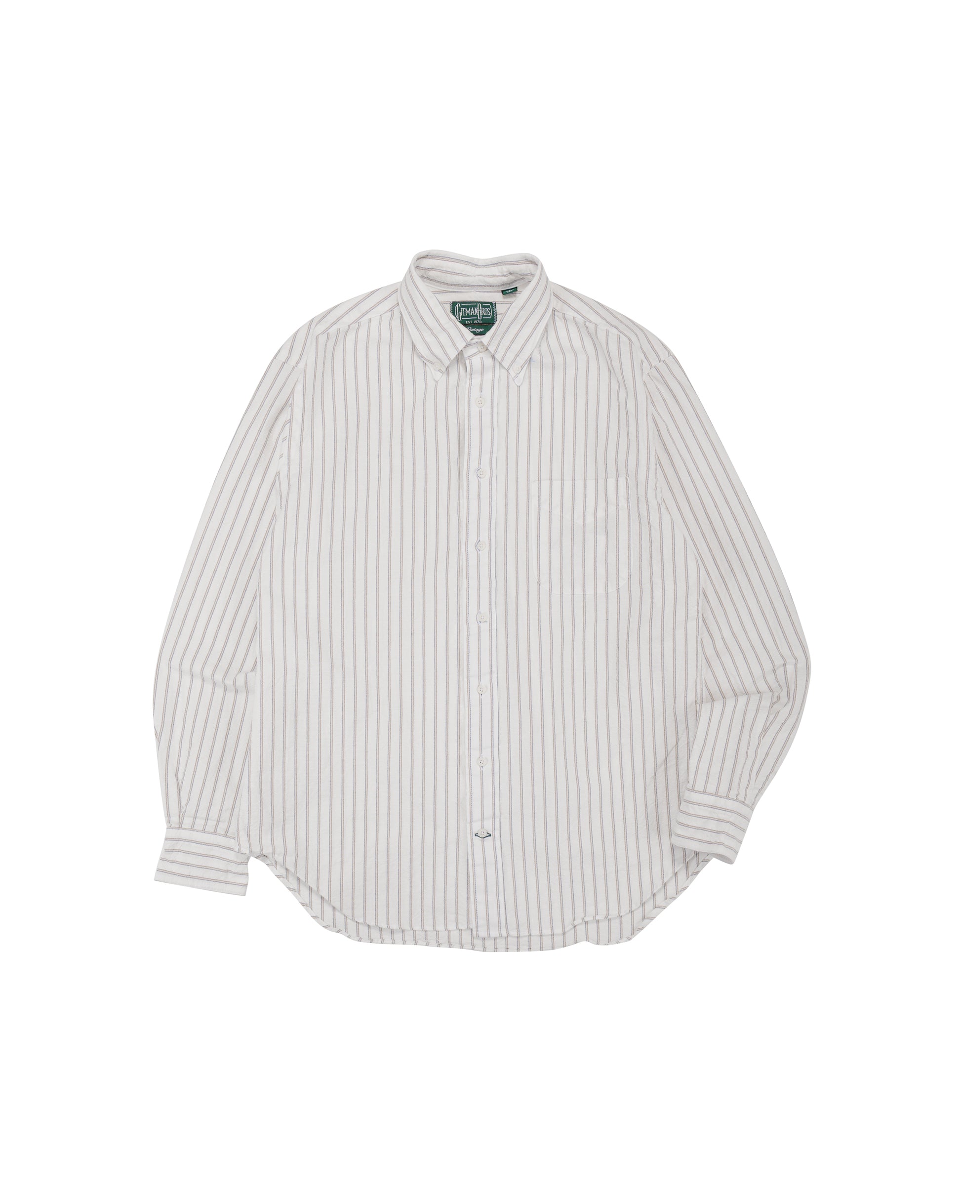 Gitman Vintage Bros. White Japanese Striped Oxford