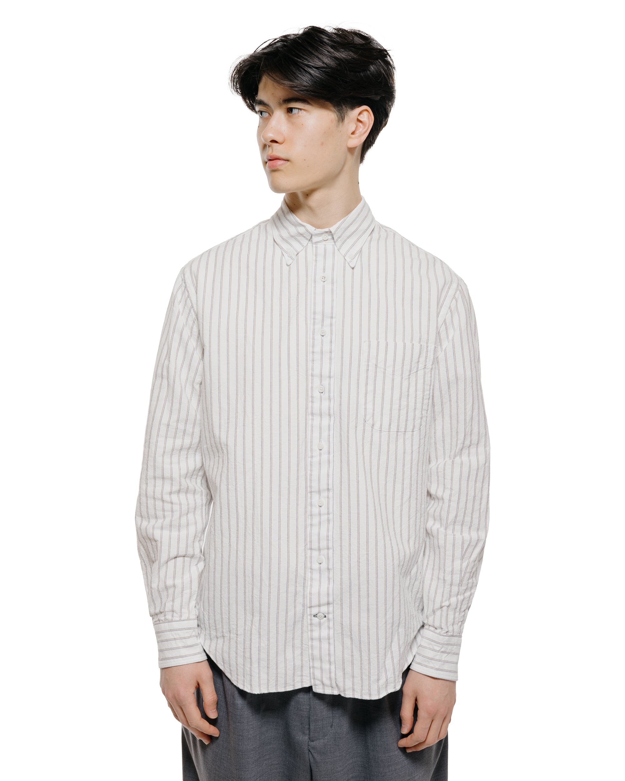 Gitman Vintage Bros. White Japanese Striped Oxford