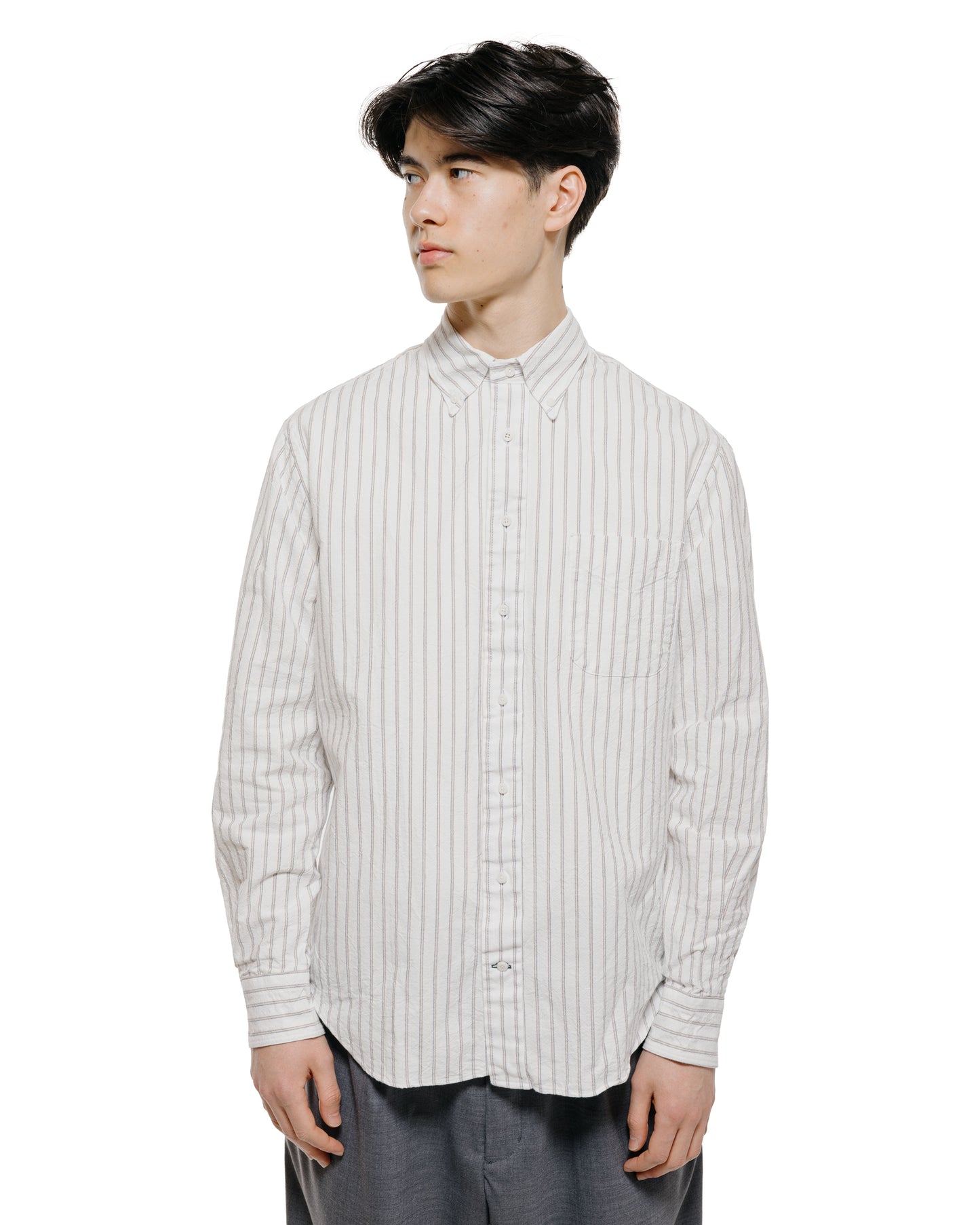Gitman Vintage Bros. White Japanese Striped Oxford